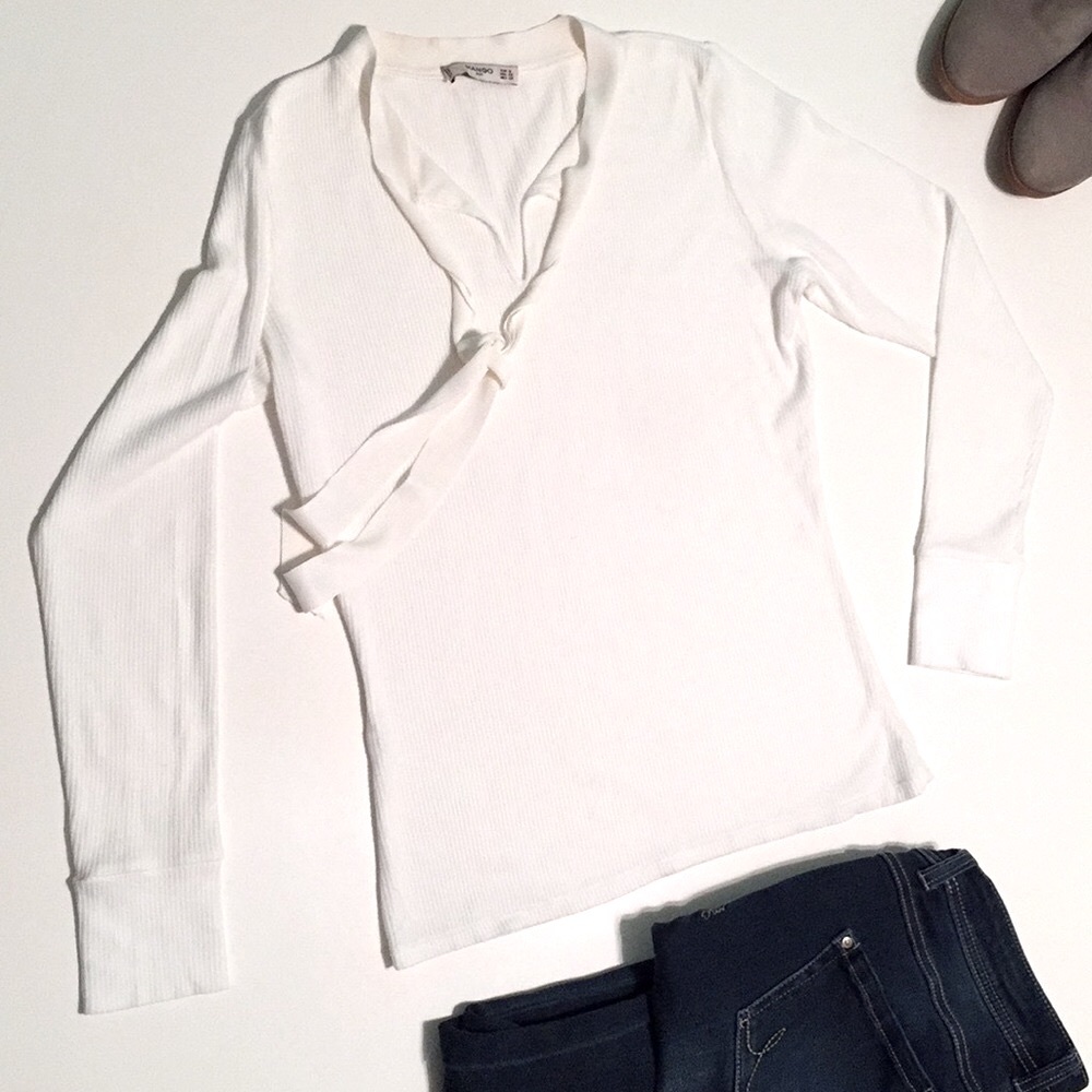 Mango tie front shirt